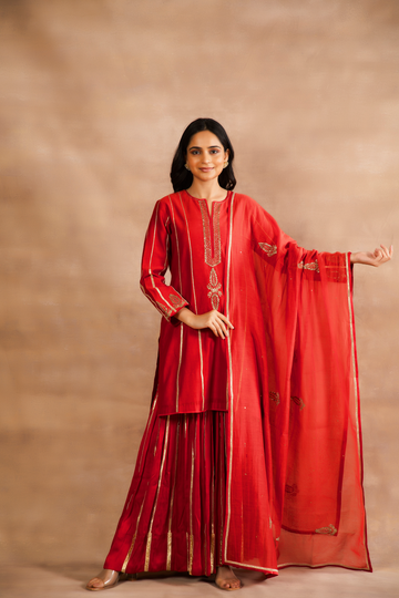 Chail Chabili Short Kurta With Sharara Set