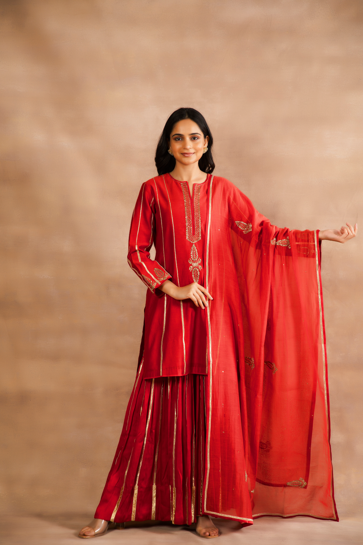 Chail Chabili Short Kurta With Sharara Set